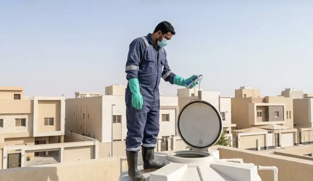 فحص خزانات المياه